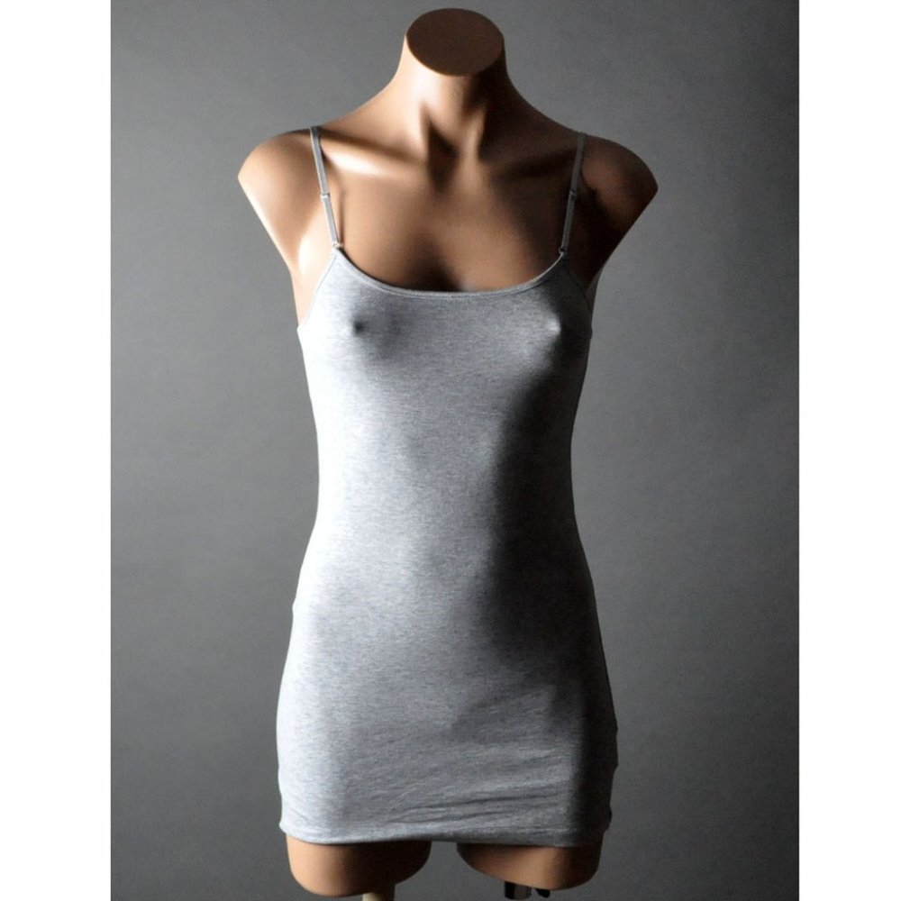 Heather Gray Womens Spaghettis Strap CAMI TANK TOP Basic Layering Camisole S L